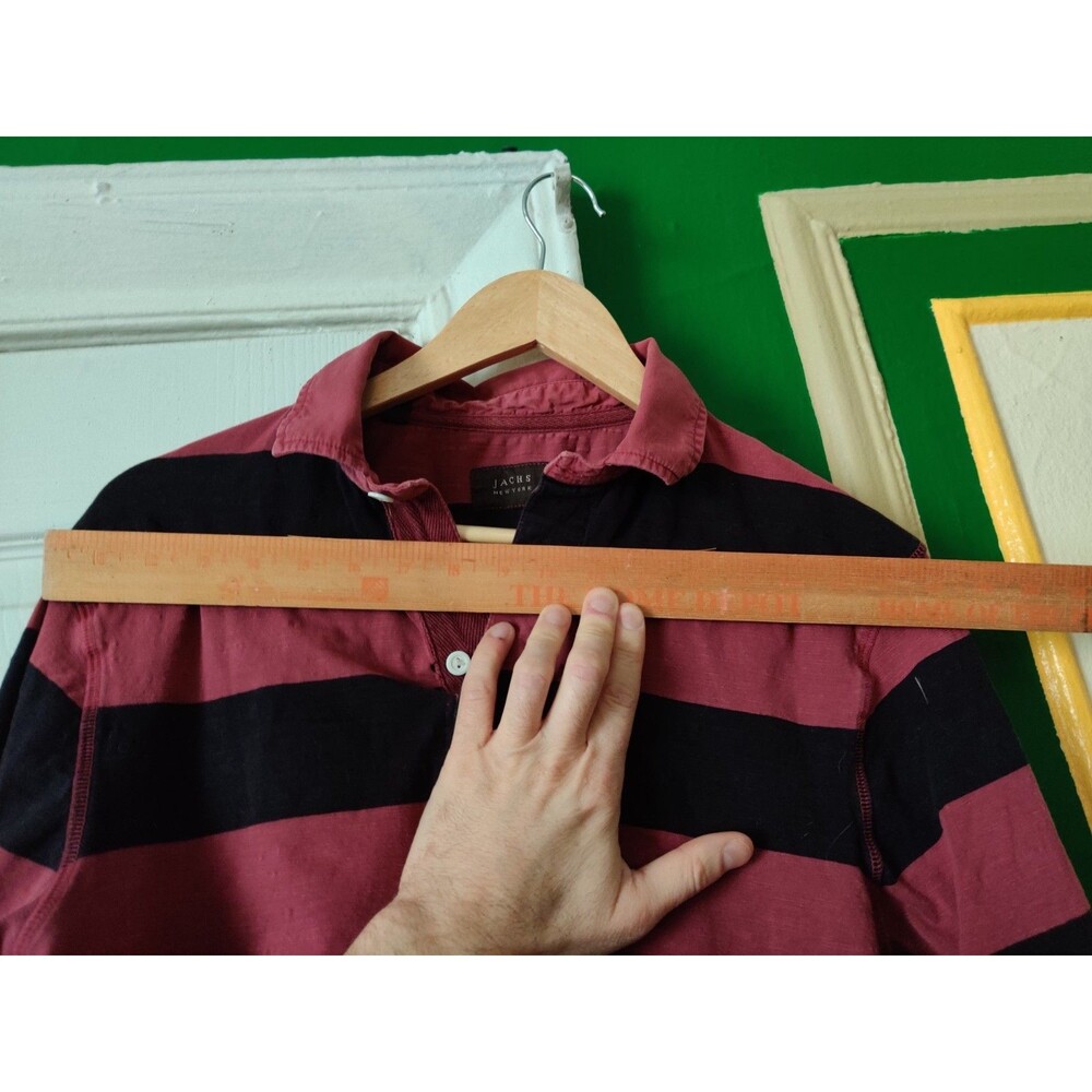 Jachs rugby striped shirt M crimson and black stripes